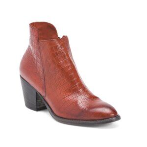 OROSCURO Black Made In Italy Leather Heeled Booties